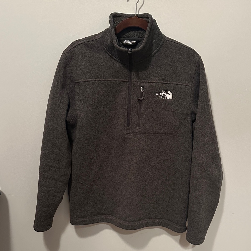 The North Face Charcoal Gordon Lyons Fleece Quarter Zip Jacket Mens Size Medium - Picture 2 of 14